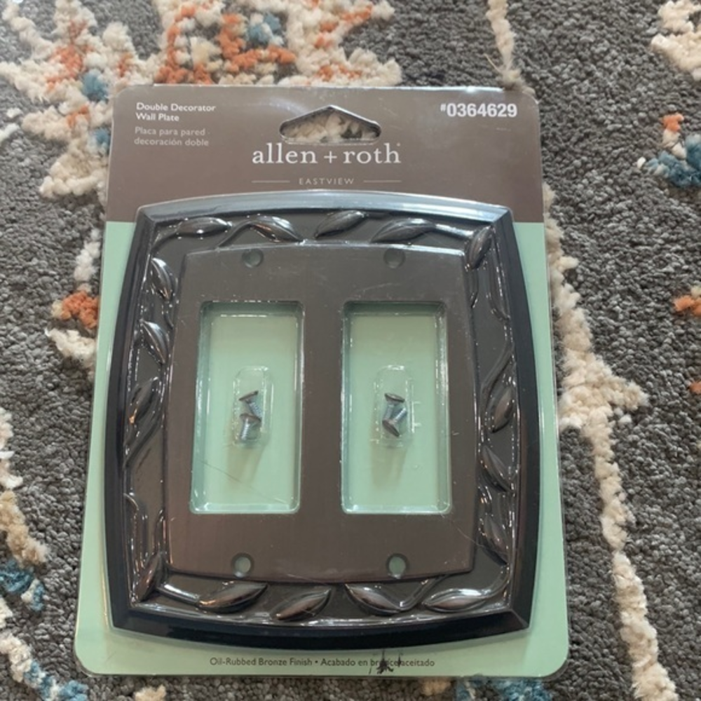 Allen + Roth Eastview Double Decorator Wall Plate Oil Rubbed Bronze (New Sealed)